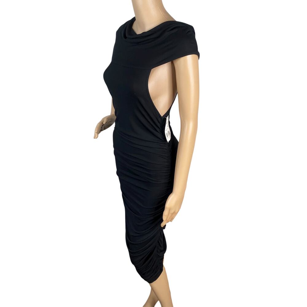NWT Celine 2003 Runway Vintage Dress L | Y2K Avant Garde Ruched Cowl Back - Picture 3 of 8